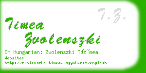 timea zvolenszki business card